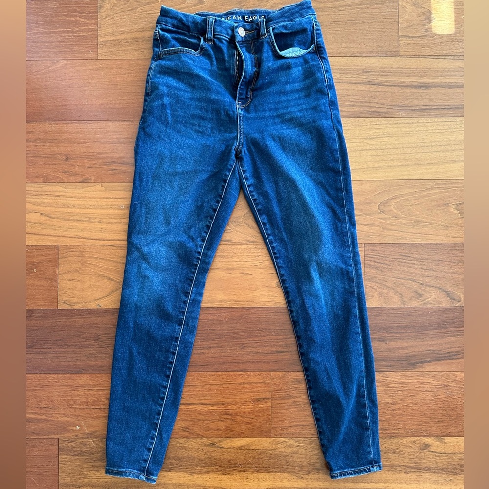 American Eagle dark skinny jeans | size 2 Short | high rise